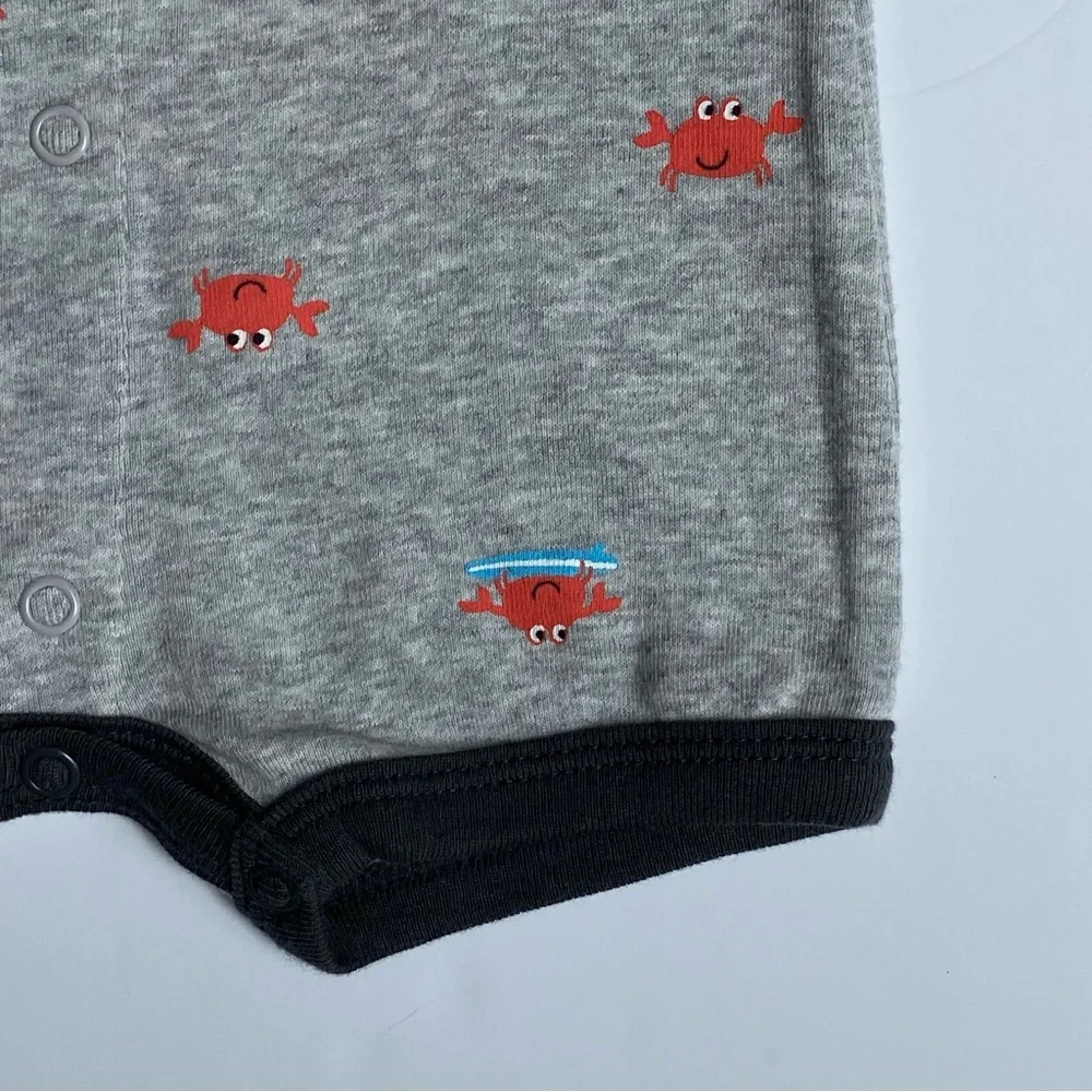 Crab Outfit 3 Months Carter's One Piece New NWT Romper Gray Oceans Crabs